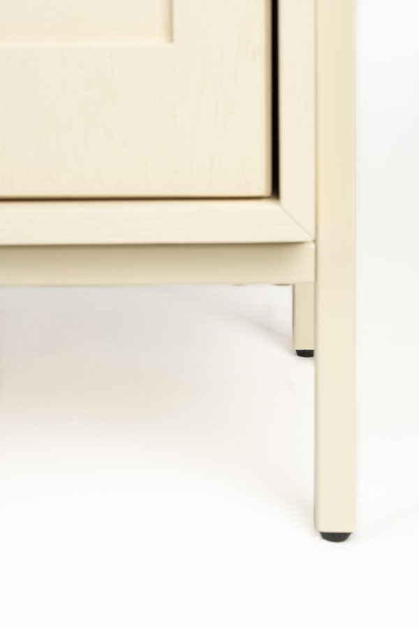 ZUIVER Faces sidebord, m. 1 dr og 1 hylle - beige eik og jern (45x35)