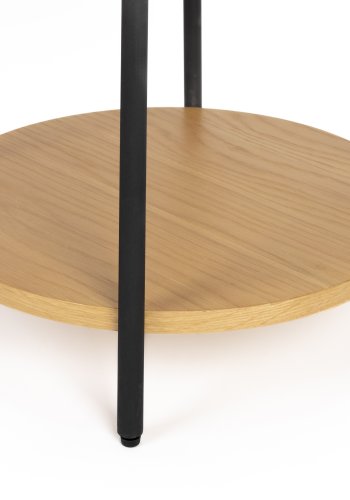 ZUIVER Slides sidebord, m. 1 rom og 1 hylle - naturlig eikefiner og svart metall (45)