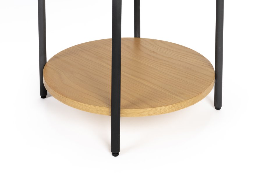 ZUIVER Slides sidebord, m. 1 rom og 1 hylle - naturlig eikefiner og svart metall (45)