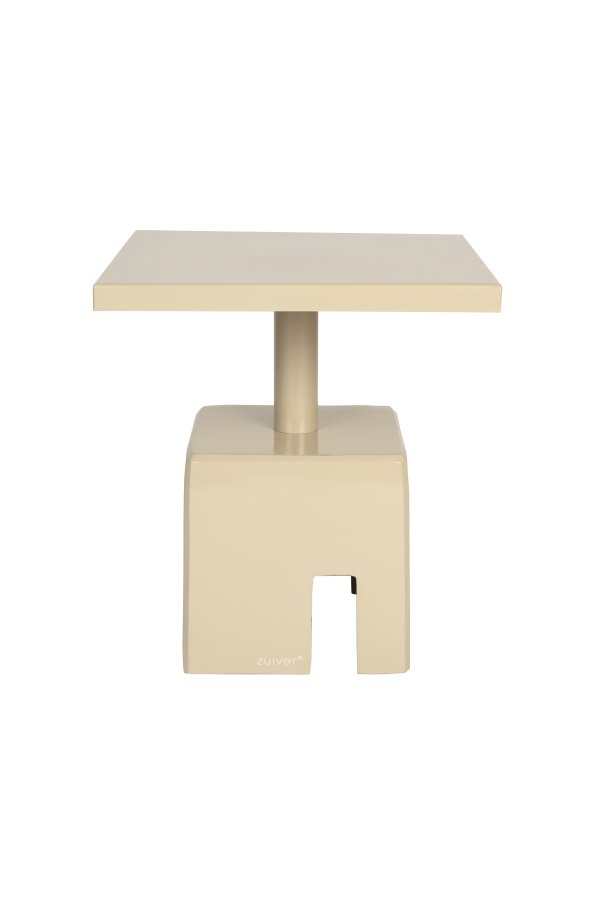 ZUIVER Chubby sidebord, firkantet - beige jern (40x40)