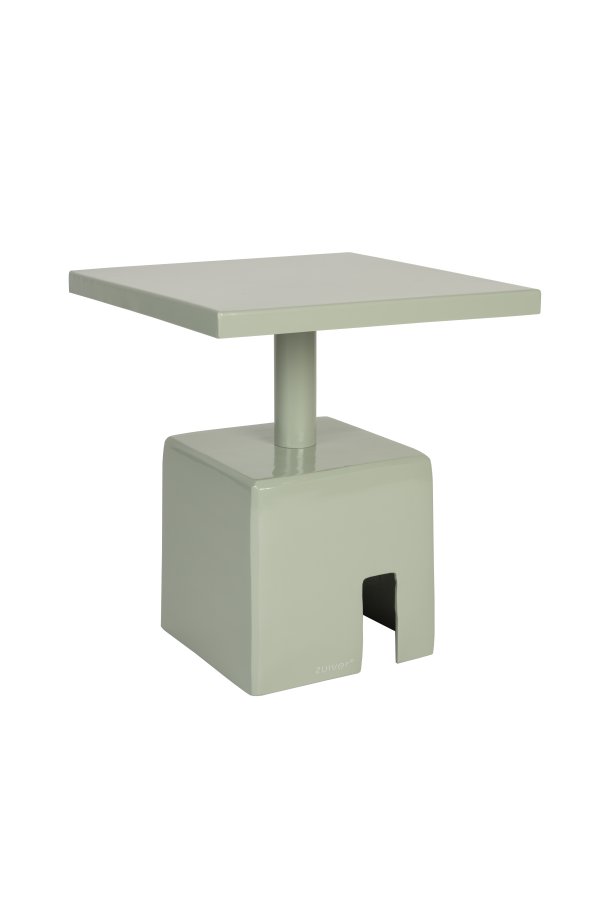 ZUIVER Chubby sidebord, firkantet - steingrnt jern (40x40)