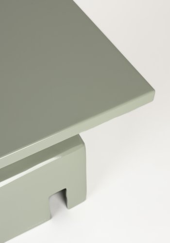 ZUIVER Chubby sidebord, firkantet - steingrnt jern (40x40)