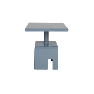 ZUIVER Knubbigt sidobord, fyrkantigt - havsbltt järn (40x40)