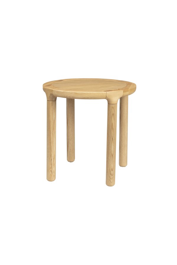 ZUIVER Storm sidebord, rundt - naturlig eikefiner og asketre (45)