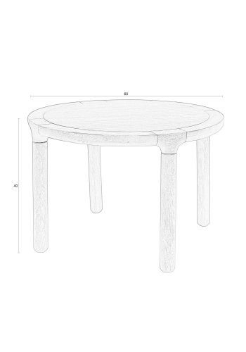 ZUIVER Storm salongbord, rundt - naturlig eikefiner og asketre (60)