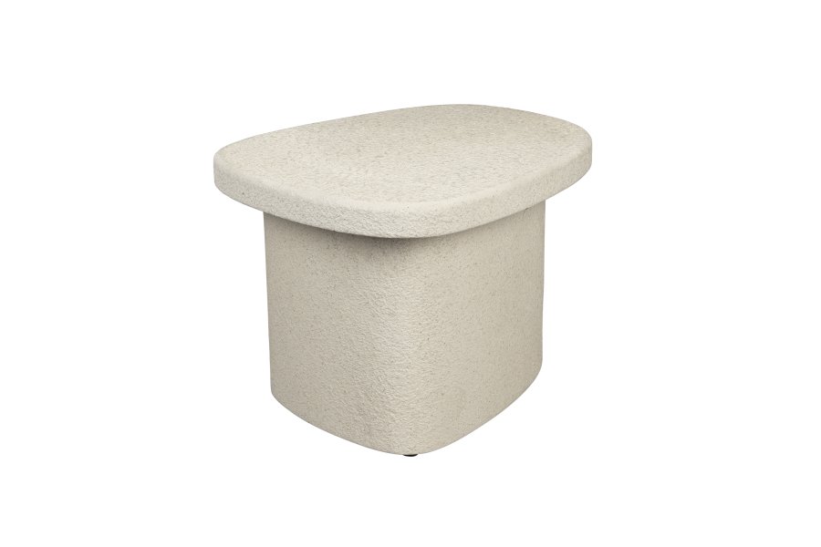 DUTCHBONE Veda sidebord, lavt - beige resirkulert marmor (56x45)