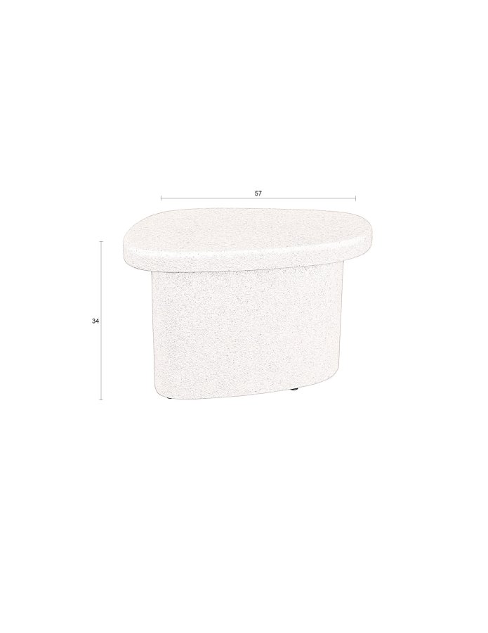 DUTCHBONE Veda sidebord, lavt - beige resirkulert marmor (56x45)