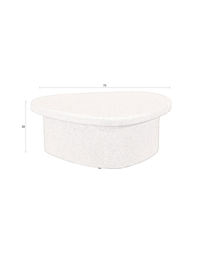 DUTCHBONE Veda salongbord, kologisk - beige resirkulert marmor (74x49)