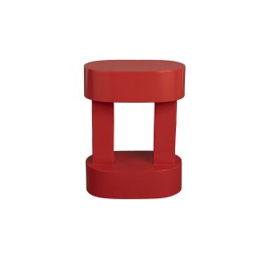 DUTCHBONE Magenta sidobord, ovalt - röd metall (36x20)