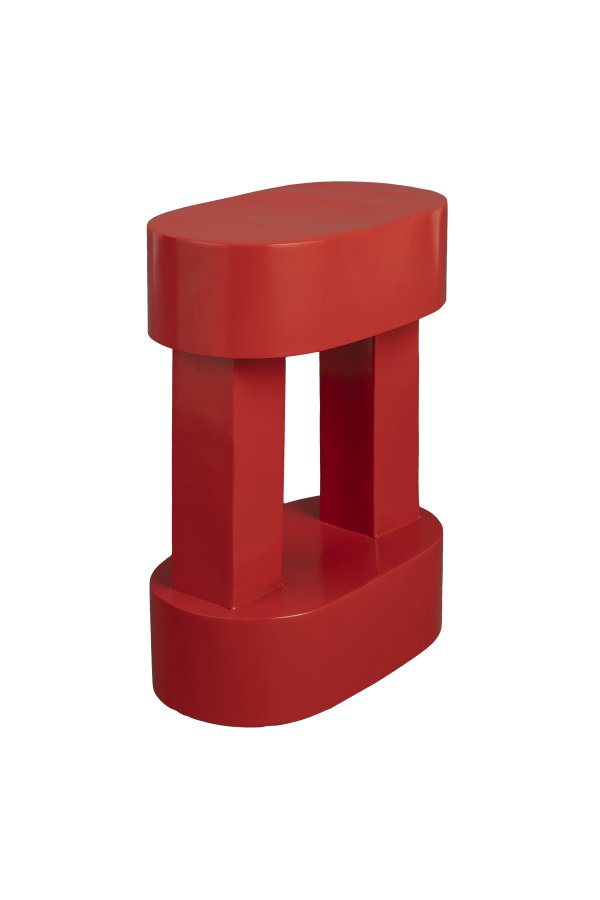 DUTCHBONE Magenta sidebord, ovalt - rdt metall (36x20)