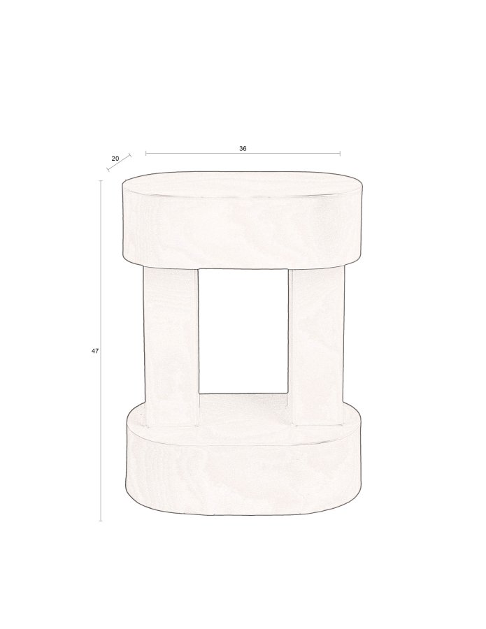 DUTCHBONE Magenta sidebord, ovalt - rdt metall (36x20)