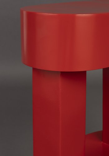 DUTCHBONE Magenta sidebord, ovalt - rdt metall (36x20)