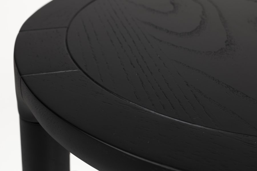 ZUIVER Storm sidebord, rundt - svart eikefiner og ask (45)