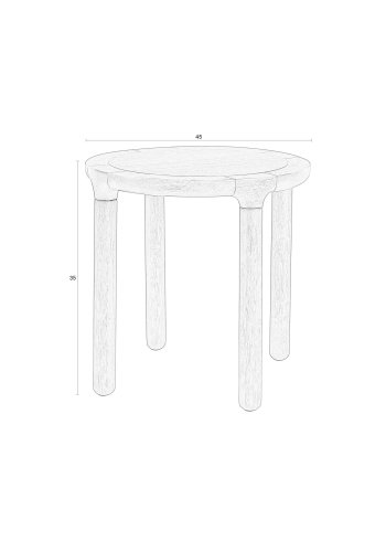 ZUIVER Storm sidebord, rundt - svart eikefiner og ask (45)