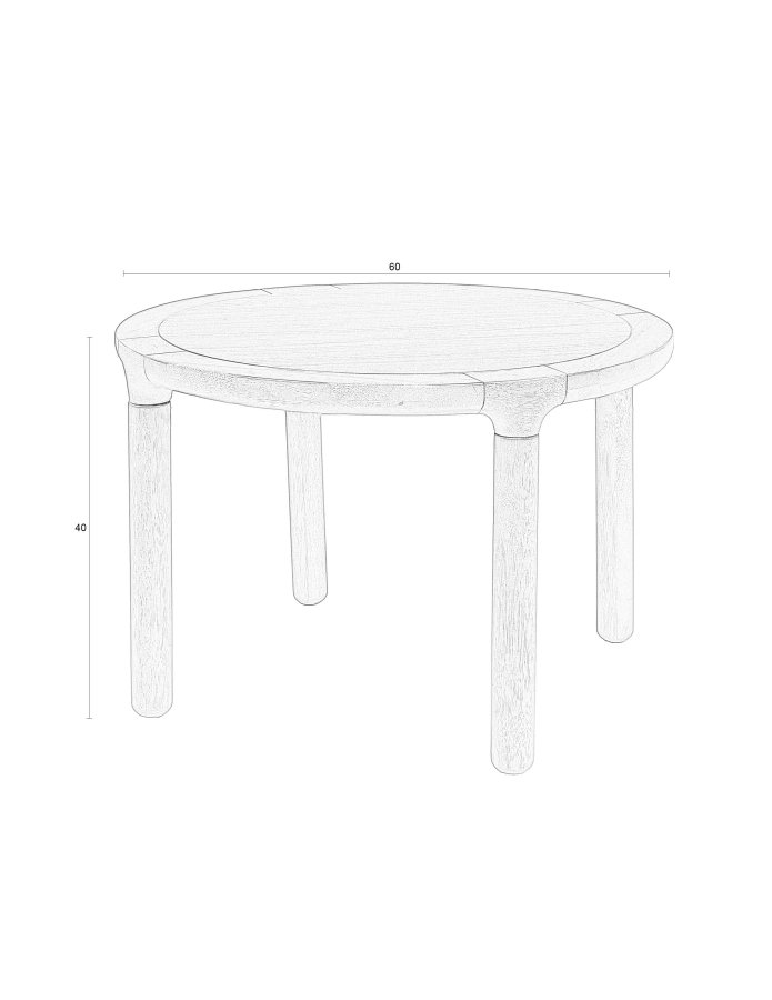 ZUIVER Storm salongbord, rundt - svart eikefiner og ask (60)