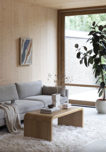 ZUIVER Brave salongbord, rektangulrt - naturlig eikefiner og gummitre (120x60)