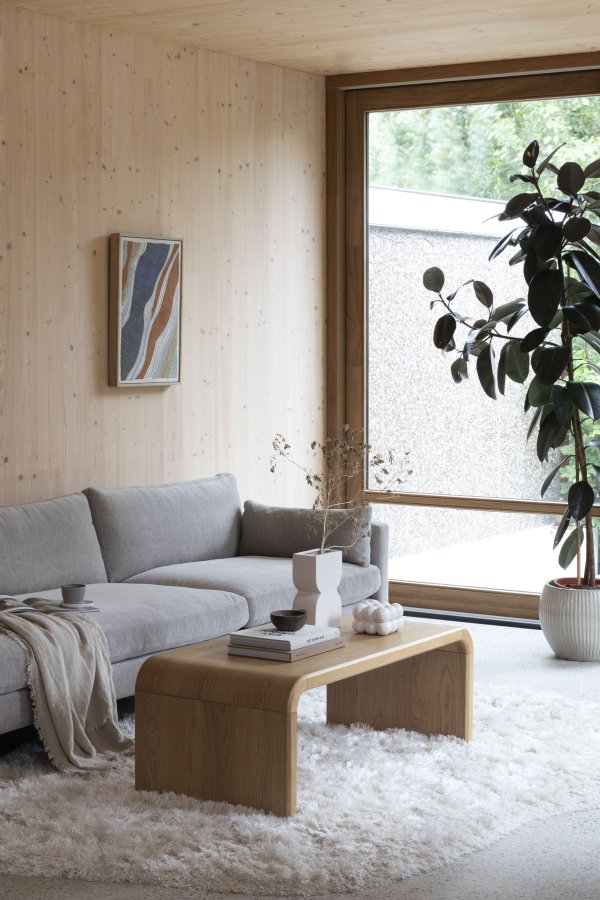 ZUIVER Brave salongbord, rektangulrt - naturlig eikefiner og gummitre (120x60)