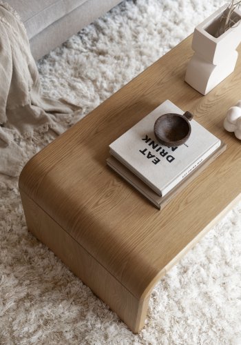 ZUIVER Brave salongbord, rektangulrt - naturlig eikefiner og gummitre (120x60)