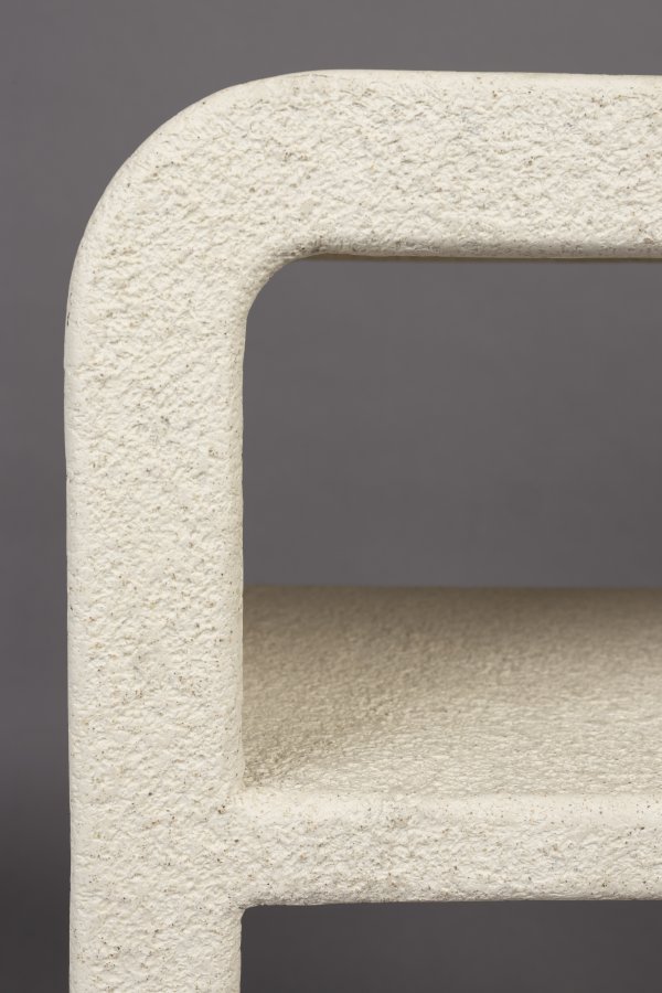 DUTCHBONE Veda nattbord, m. 1 hylle - beige resirkulert marmor (60x40)