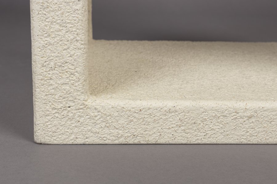 DUTCHBONE Veda nattbord, m. 1 hylle - beige resirkulert marmor (60x40)