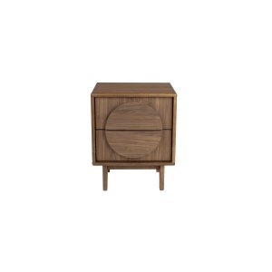 ZUIVER sidobord, w. 2 ldor - brun valnötsfinish och ask (45x40)