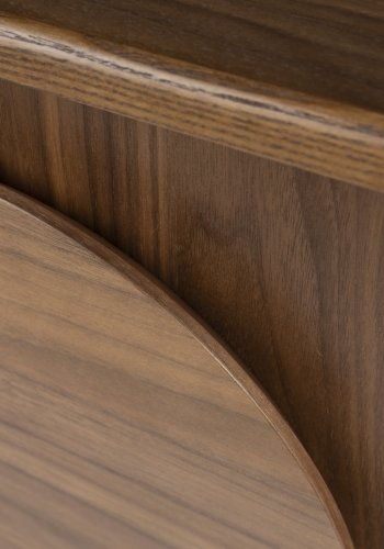 ZUIVER sidebord, m. 2 skuffer - brun valnttfinish og ask (45x40)