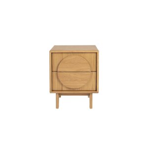 ZUIVER sidobord, w. 2 ldor - naturlig ek (45x40)