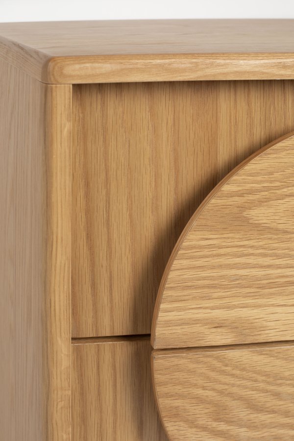 ZUIVER sidebord, m. 2 skuffer - naturlig eik (45x40)