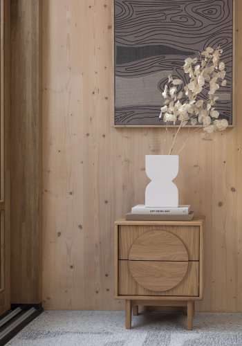 ZUIVER sidebord, m. 2 skuffer - naturlig eik (45x40)