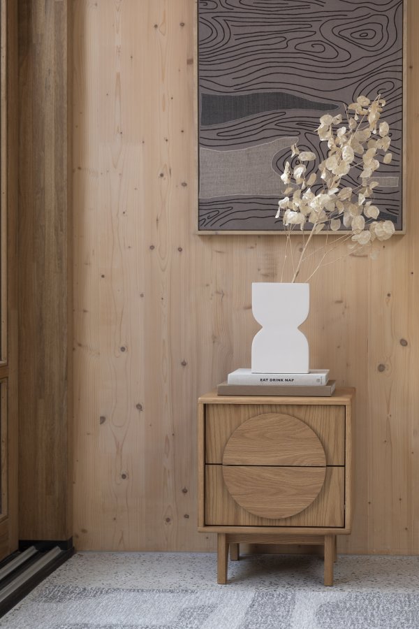 ZUIVER sidebord, m. 2 skuffer - naturlig eik (45x40)