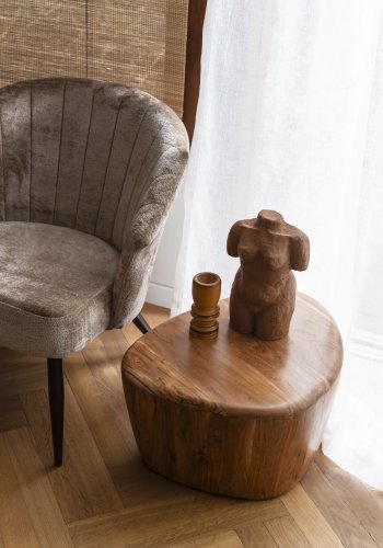 DUTCHBONE Ayla Couchtisch, organisch – braunes Akazienholz (58x45)