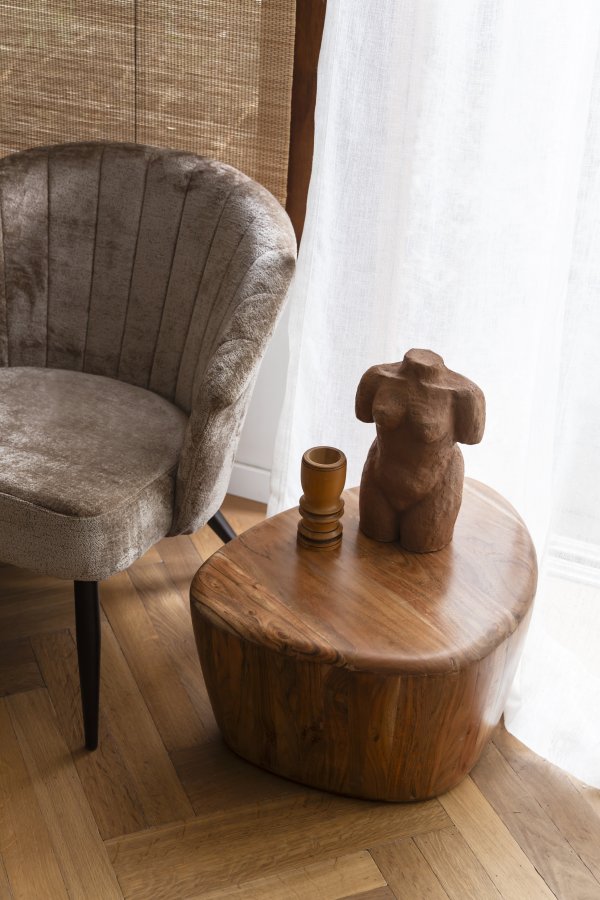 DUTCHBONE Ayla Couchtisch, organisch – braunes Akazienholz (58x45)