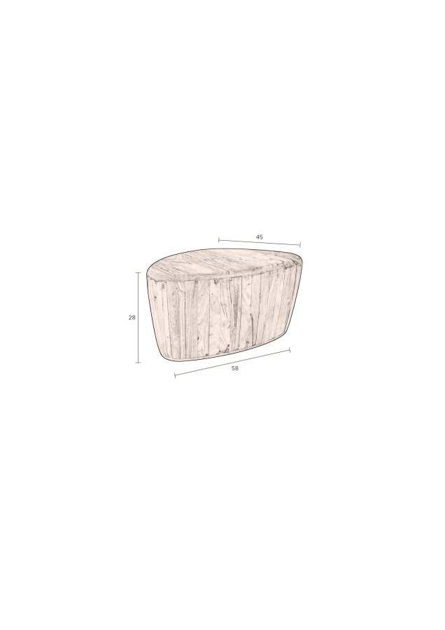 DUTCHBONE Ayla Couchtisch, organisch – braunes Akazienholz (58x45)