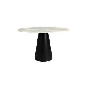 DUTCHBONE Jared sofabord, oval - marmor og sort jern (70x35)