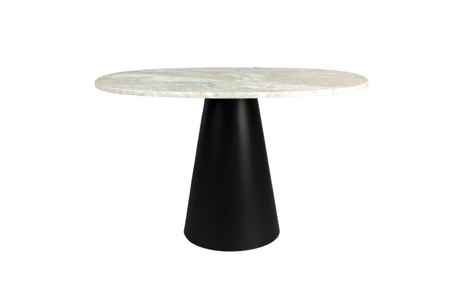 DUTCHBONE Jared Couchtisch, oval – Marmor und schwarzes Eisen (70x35)