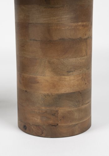 WHITE LABEL LIVING Peli salongbord, organisk - beige marmor og brunt mangotre (84x48)