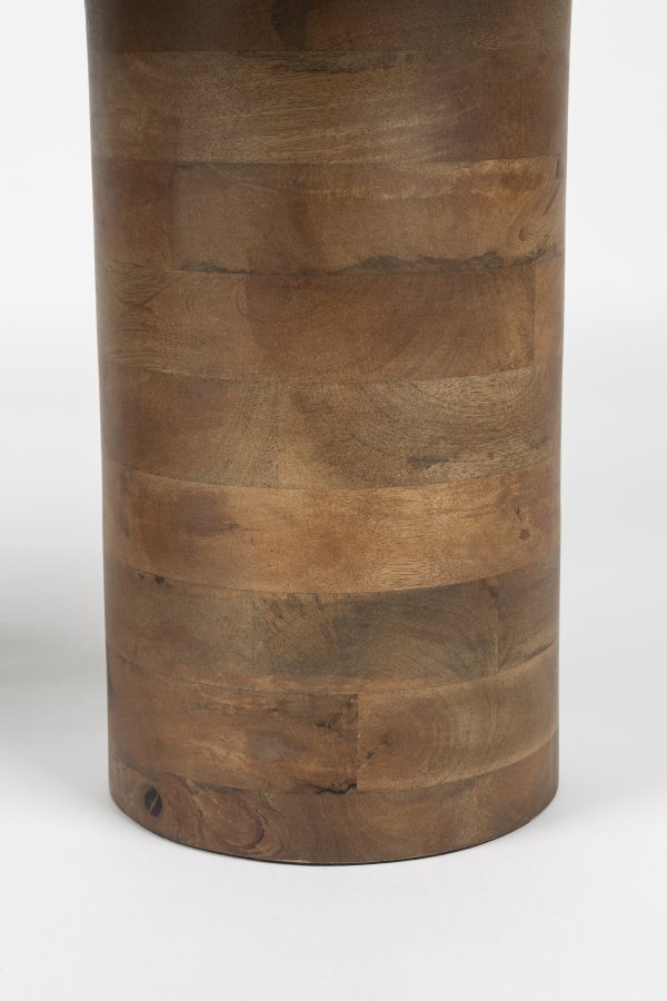 WHITE LABEL LIVING Peli salongbord, organisk - beige marmor og brunt mangotre (84x48)