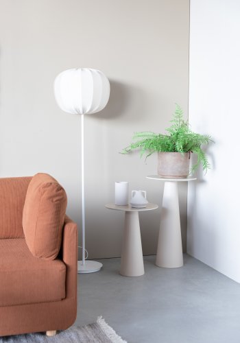 WHITE LABEL LIVING Joya sidebord, Hyt, rundt - beige keramikk/jern (40)