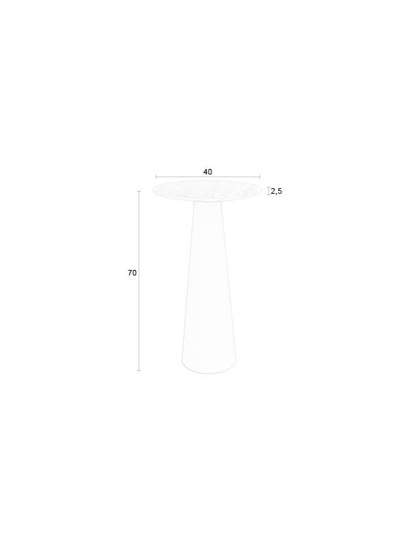 WHITE LABEL LIVING Joya sidebord, Hyt, rundt - beige keramikk/jern (40)