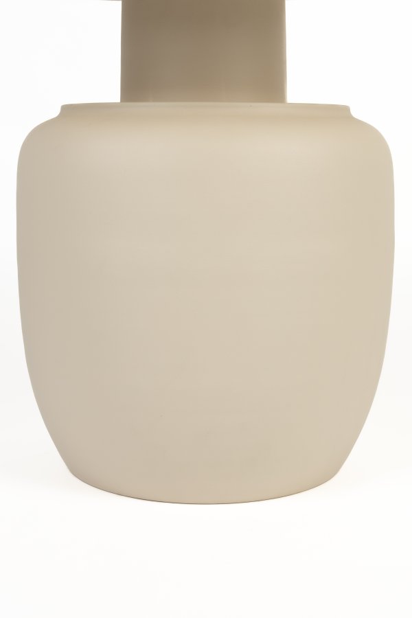 WHITE LABEL LIVING Karula sidebord, Hyt, rundt - beige keramikk/jern (60)