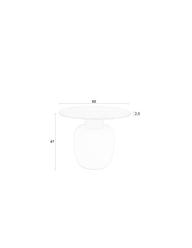 WHITE LABEL LIVING Karula sidebord, Hyt, rundt - beige keramikk/jern (60)