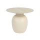 WHITE LABEL LIVING Karula sidebord, Lavt, rundt - beige keramikk/jern (50)