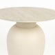 WHITE LABEL LIVING Karula sidebord, Lavt, rundt - beige keramikk/jern (50)