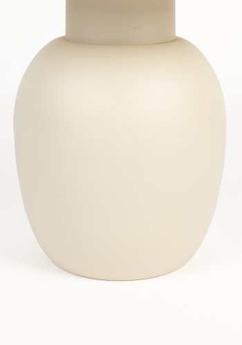 WHITE LABEL LIVING Karula sidebord, Lavt, rundt - beige keramikk/jern (50)