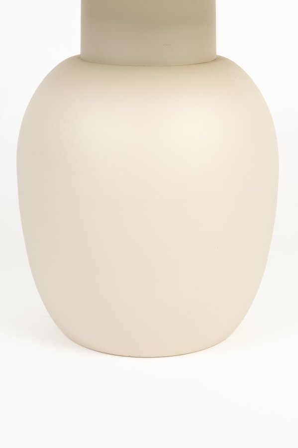 WHITE LABEL LIVING Karula sidebord, Lavt, rundt - beige keramikk/jern (50)