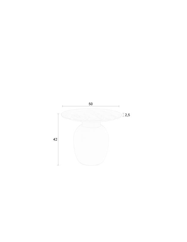 WHITE LABEL LIVING Karula sidebord, Lavt, rundt - beige keramikk/jern (50)