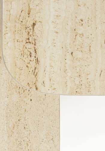 WHITE LABEL LIVING Baru sidebord - beige keramikk og svart jern (sett med 2)