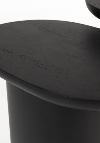 WHITE LABEL LIVING Bela sidebord - svart mangotre og svart jern (sett med 2)