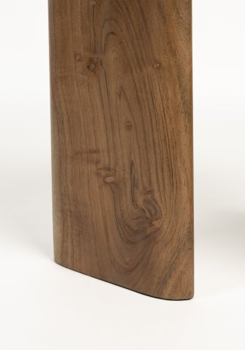 WHITE LABEL LIVING Tanda sidebord, kologisk - beige marmor og brunt akasietre (56x37)