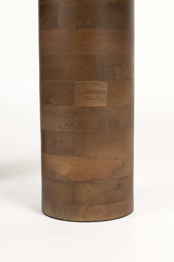 WHITE LABEL LIVING Kouk salongbord, ovalt - brun marmor og brunt mangotre (100x40)